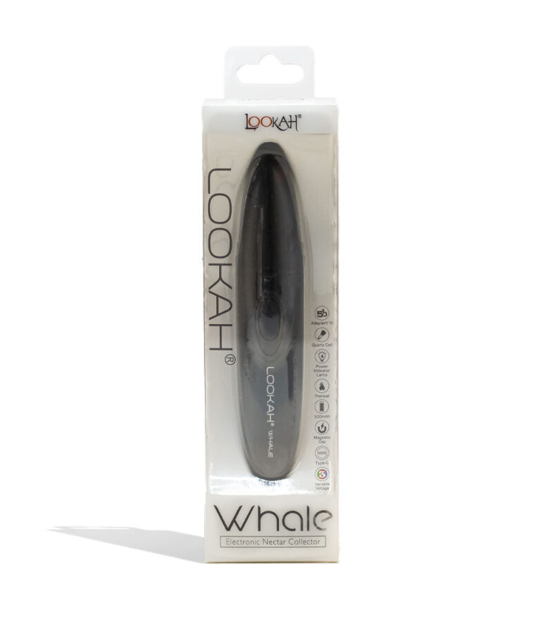 Black Lookah Whale Electronic Nectar Collector Packaging Front View on White Background