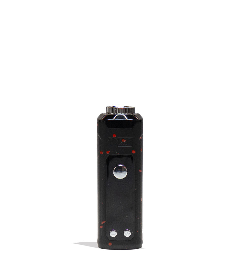 Black Red Spatter Wulf Mods Nestor Portable Concentrate Vaporizer Base Front View on White Background