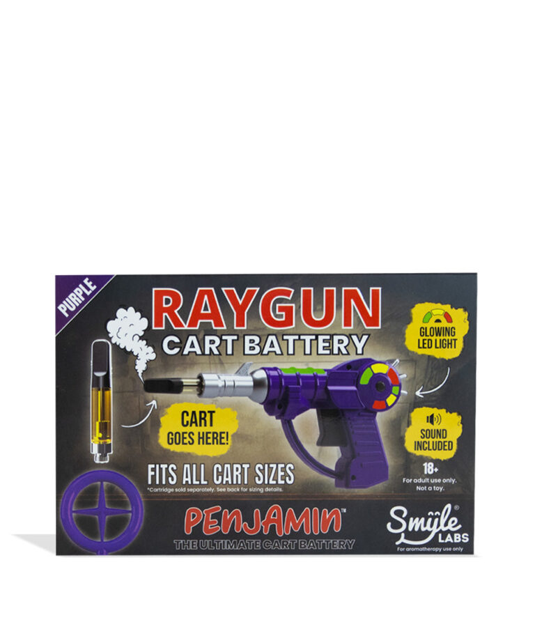 Purple Smyle Penjamin Raygun Variable Voltage Battery packaging on white background