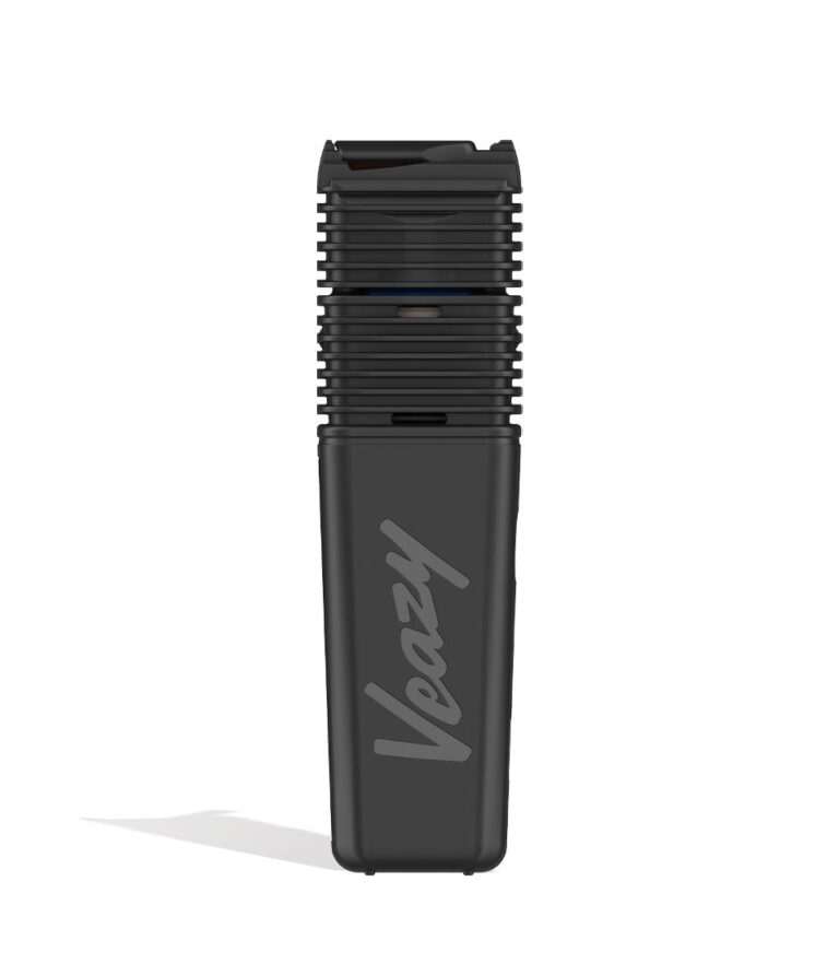 Alluring Black Storz & Bickel Veazy Portable Dry Herb Vaporizer Closed View on White Background