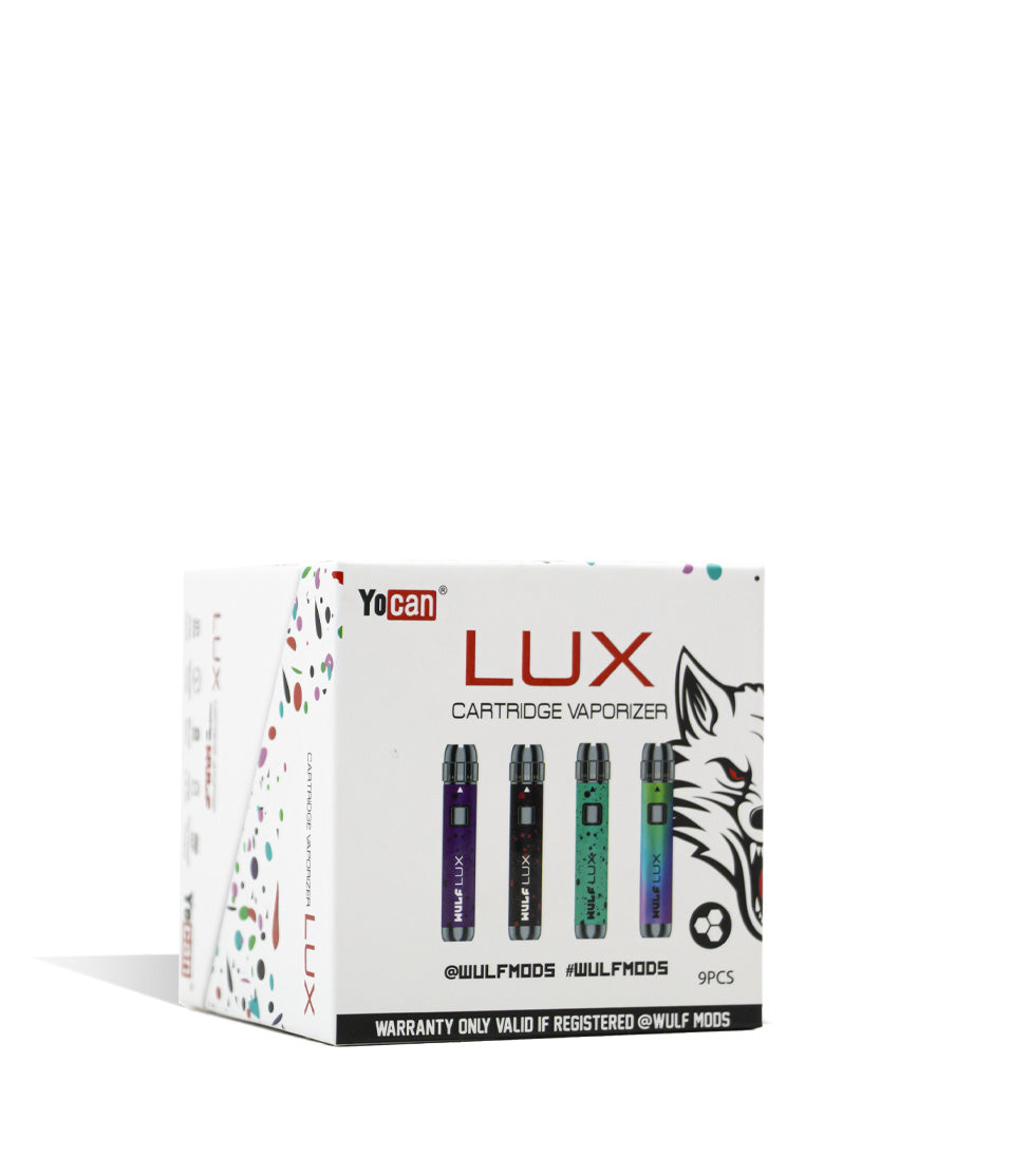 side box Wulf Mods LUX 510 Thread Battery 9pk on white background