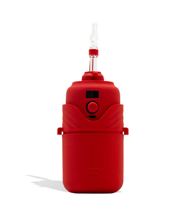 Red Yocan Black GO Portable Concentrate Vaporizer Front View on White Background