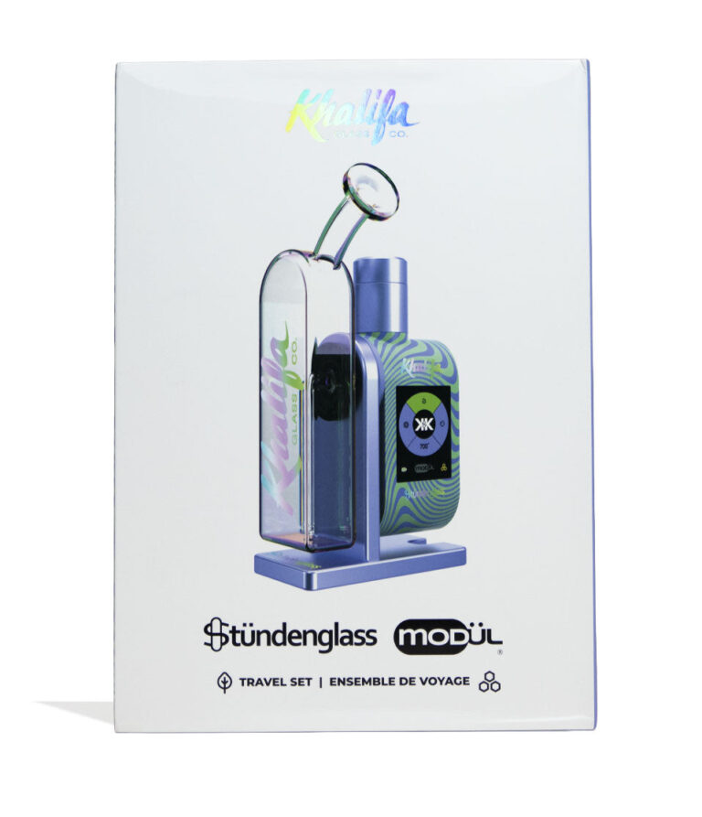 Stündenglass Wiz Khalifa Modul and Dok Deluxe Travel Set packaging on white background