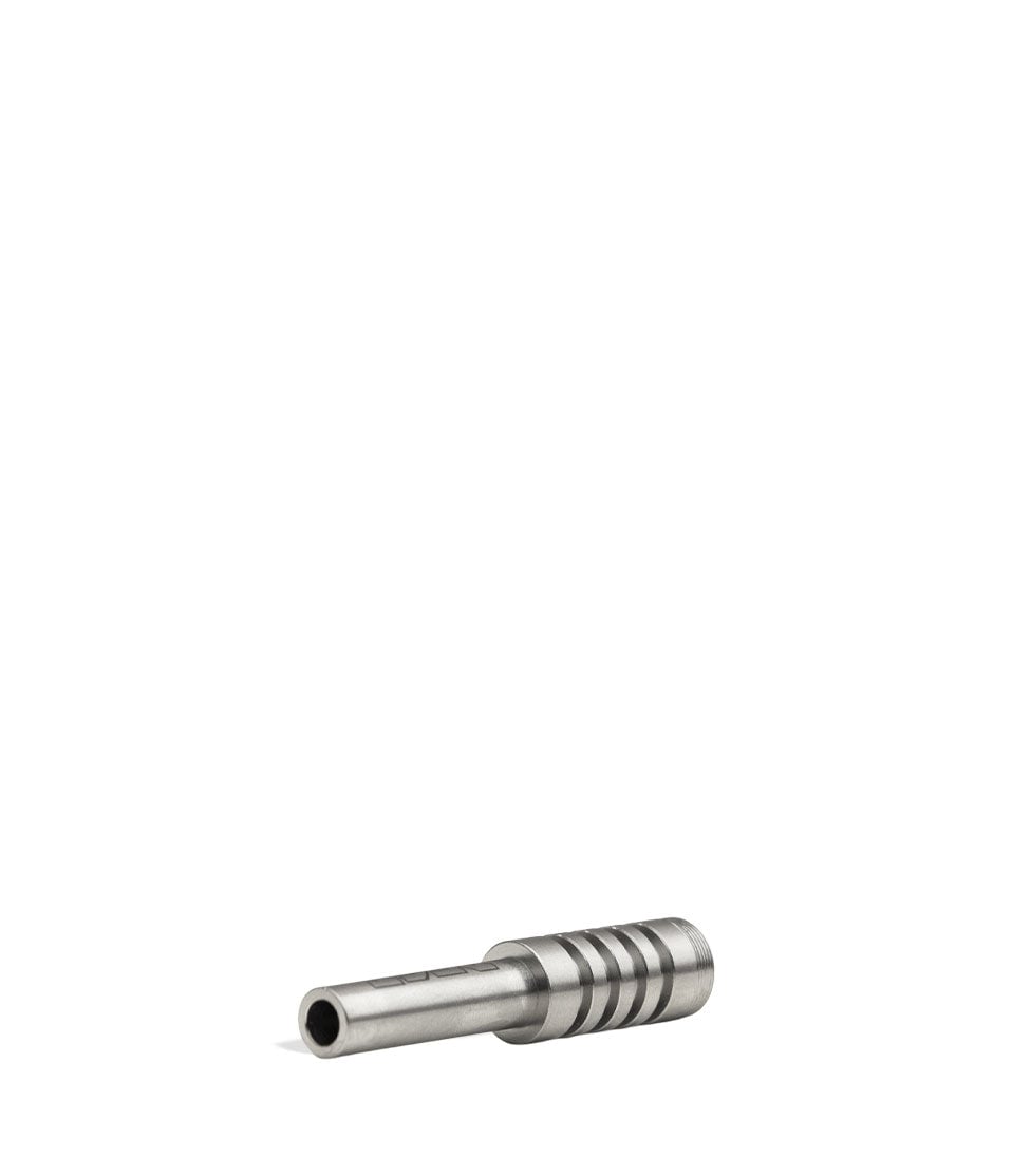 Titanium side view Wulf Glass Screw On Nectar Tips on white background