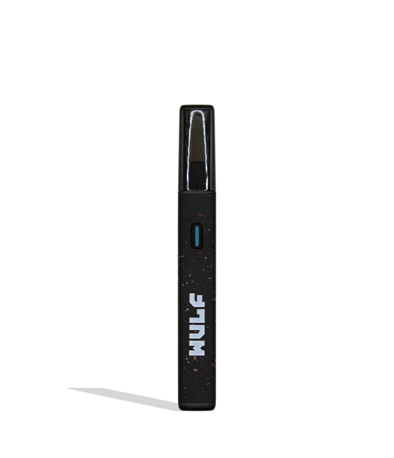 Wulf Slyce hot knife dab tool in black red spatter on white background