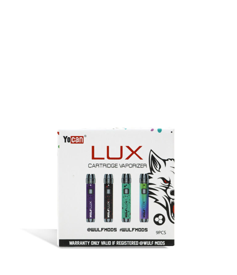 Front box Wulf Mods LUX 510 Thread Battery 9pk on white background