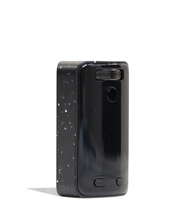 Black White Spatter Wulf Mods UNI 3.0 Universal Variable Voltage Battery Angle View on White Background