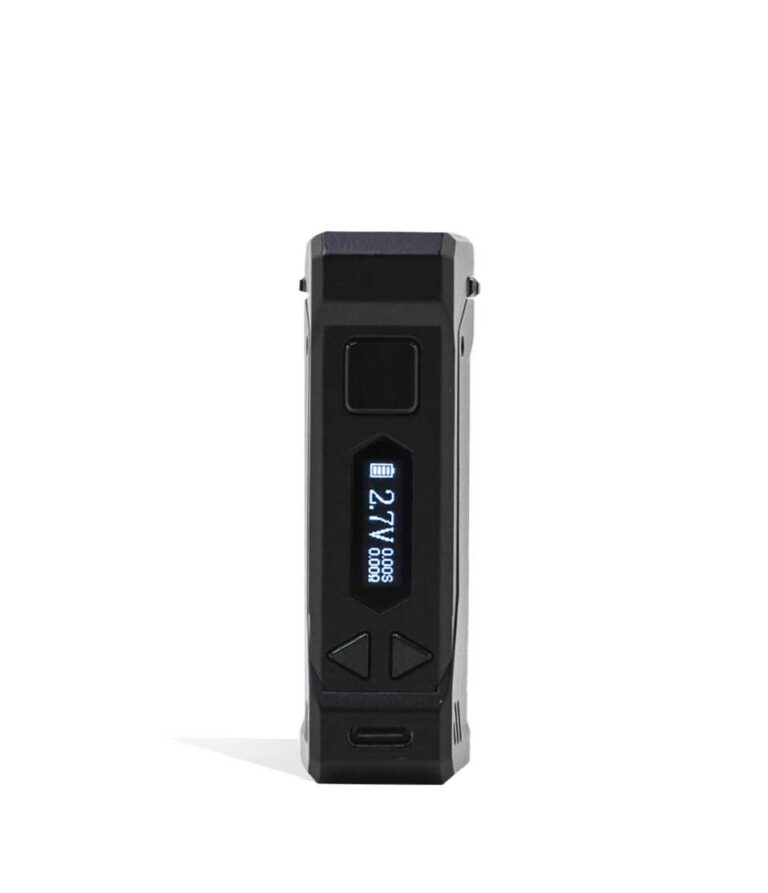 Black Face view Yocan UNI PRO 2 Adjustable 510 Thread Battery on white studio background
