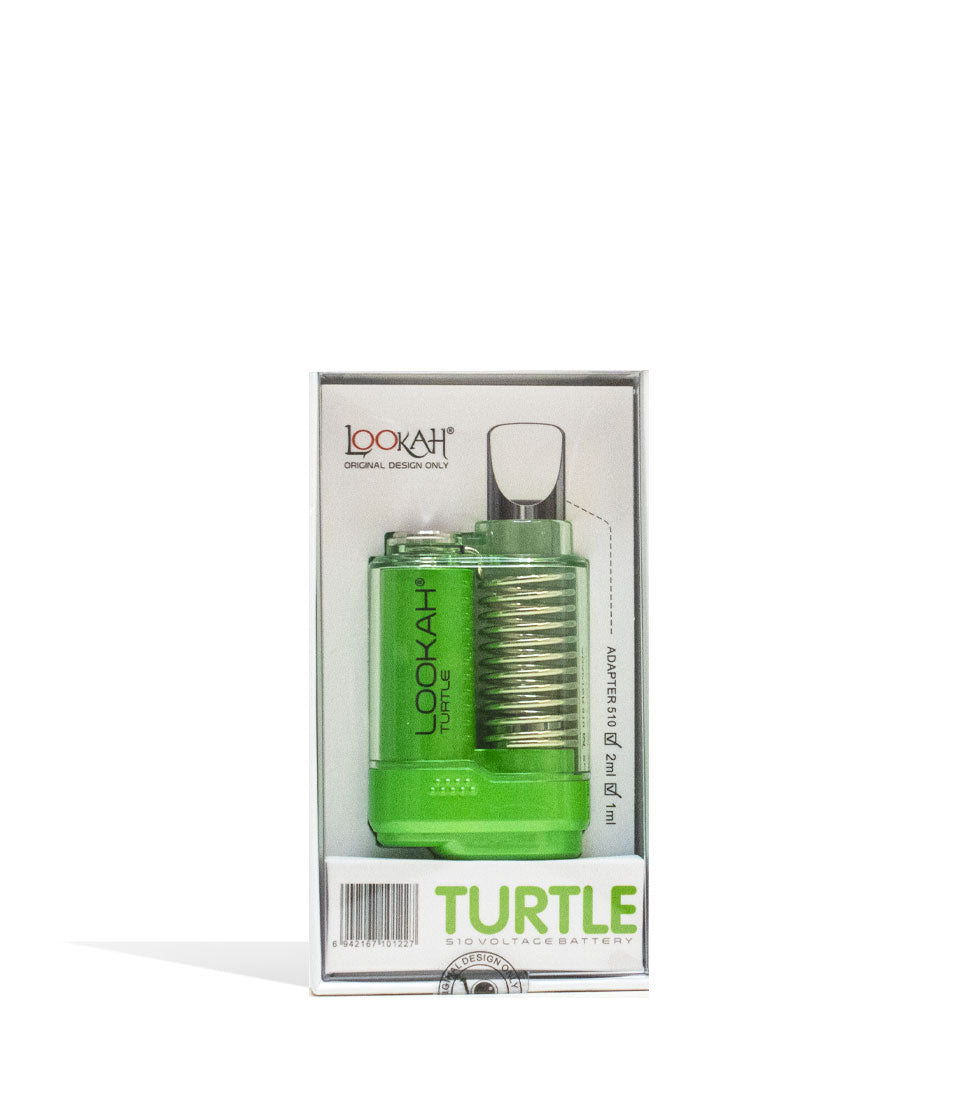 Green Lookah Turtle 2g 510 Thread Battery Packaging Front View on White Background