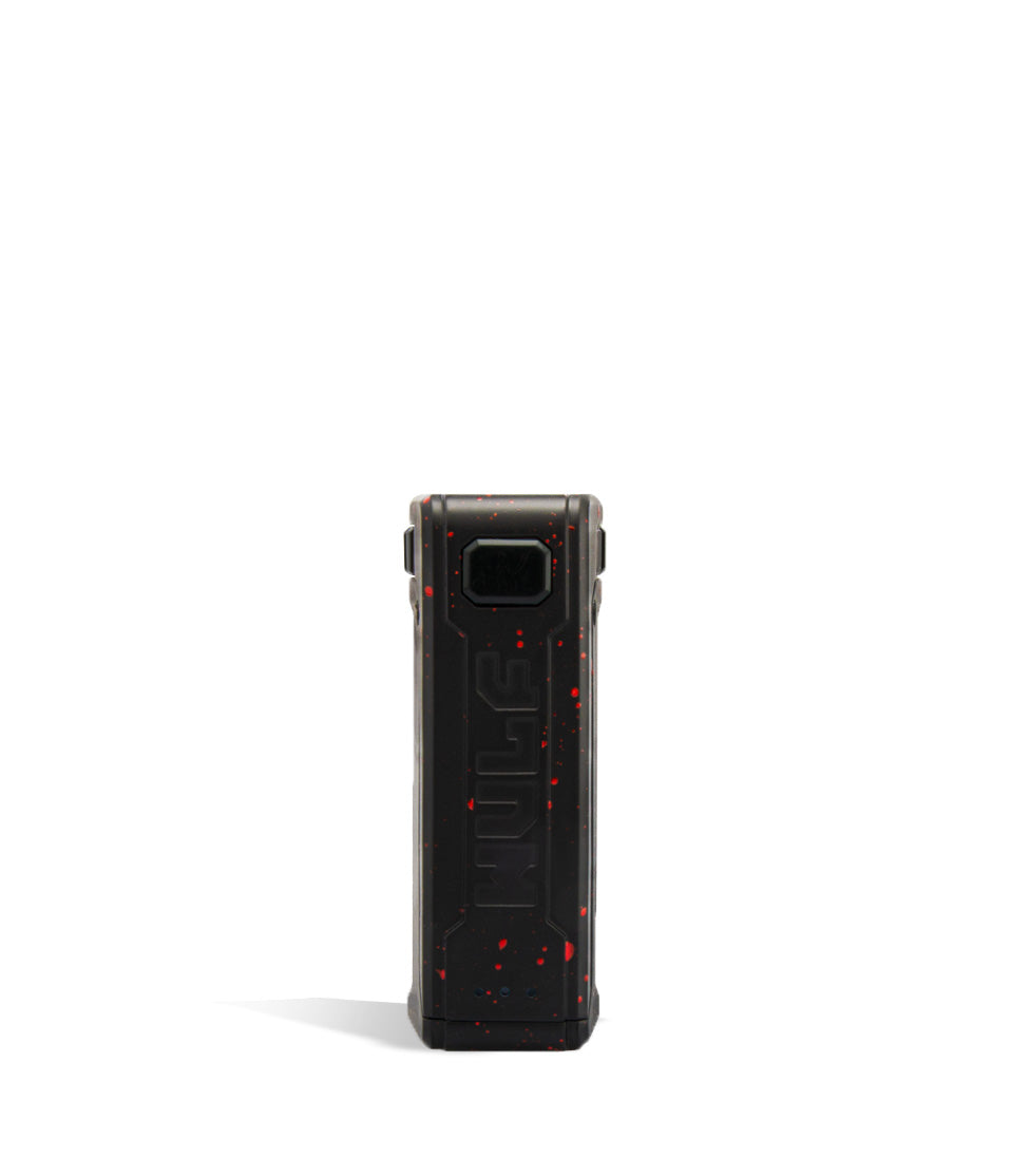 Black Red Spatter Face View Wulf Mods UNI S Adjustable 510 Thread Battery on white background