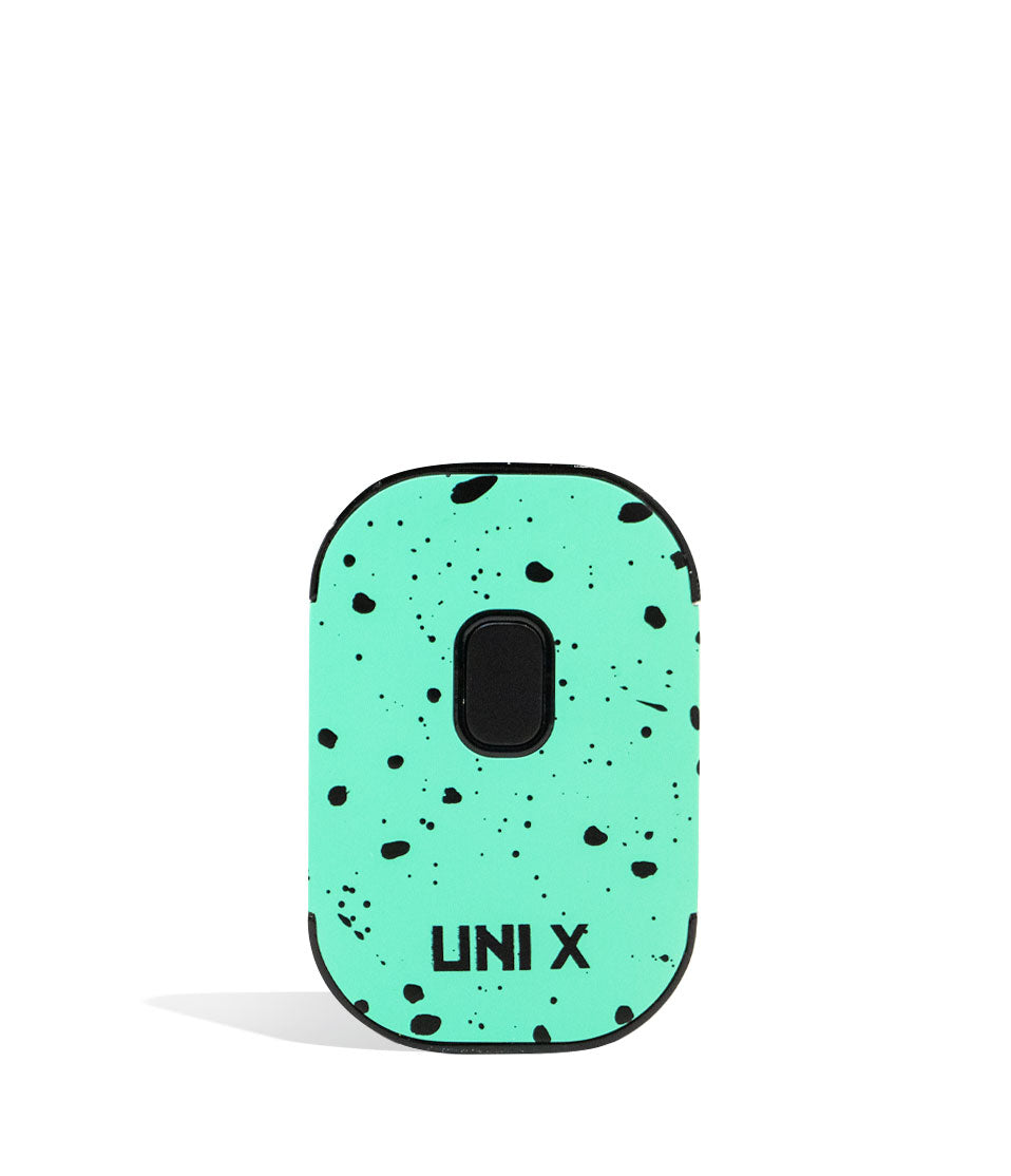 Teal Black Spatter Wulf Mods UNI X 510 Thread Battery front view on white background