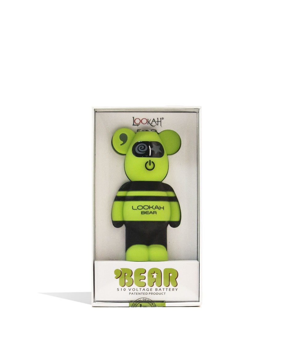 Green Lookah Bear 510 Thread Battery Packaging Front View on White Background
