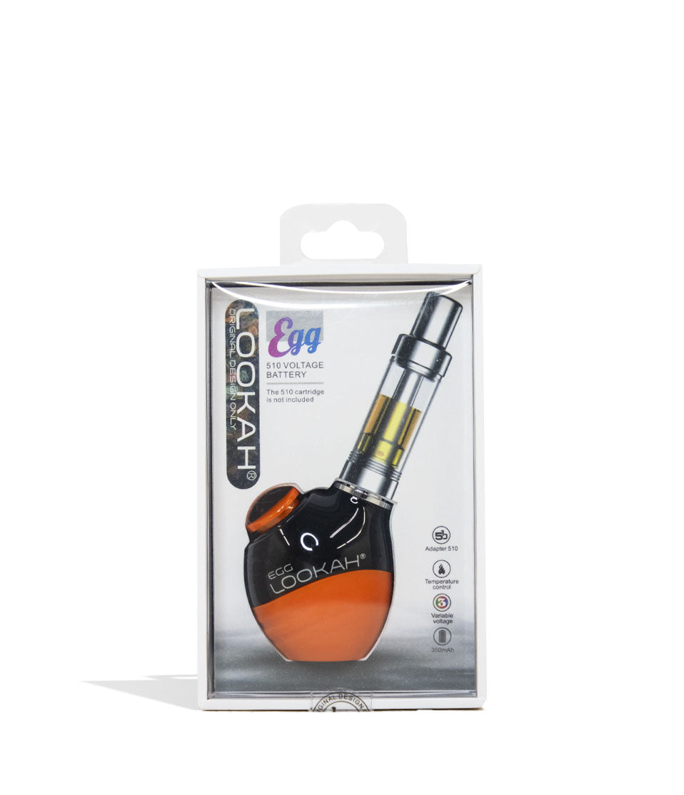 Orange Lookah Egg Variable Voltage Battery Packaging Front View on White Background