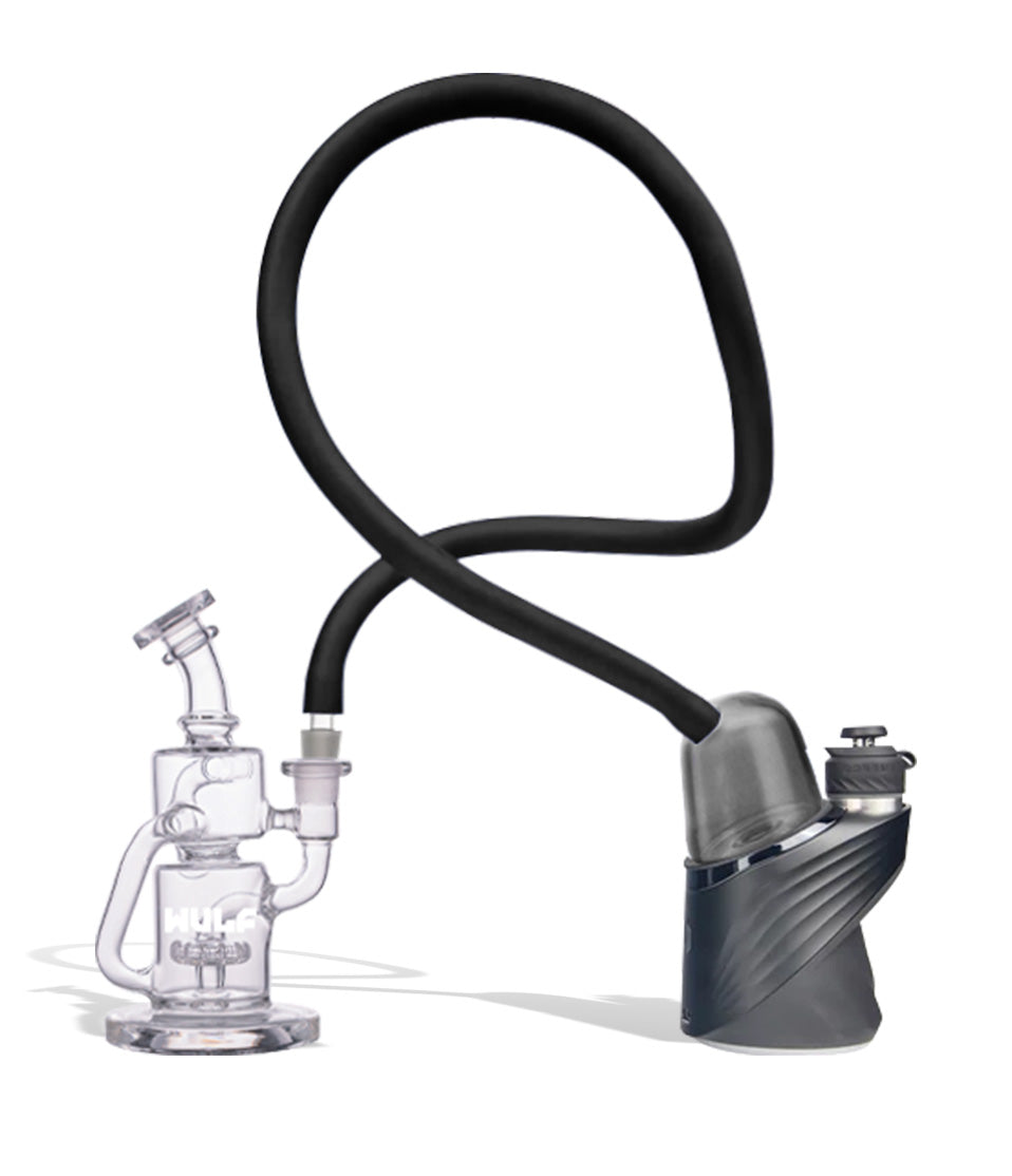 WULF Link in smoke connecting a Puffco Peak to a glass recycler