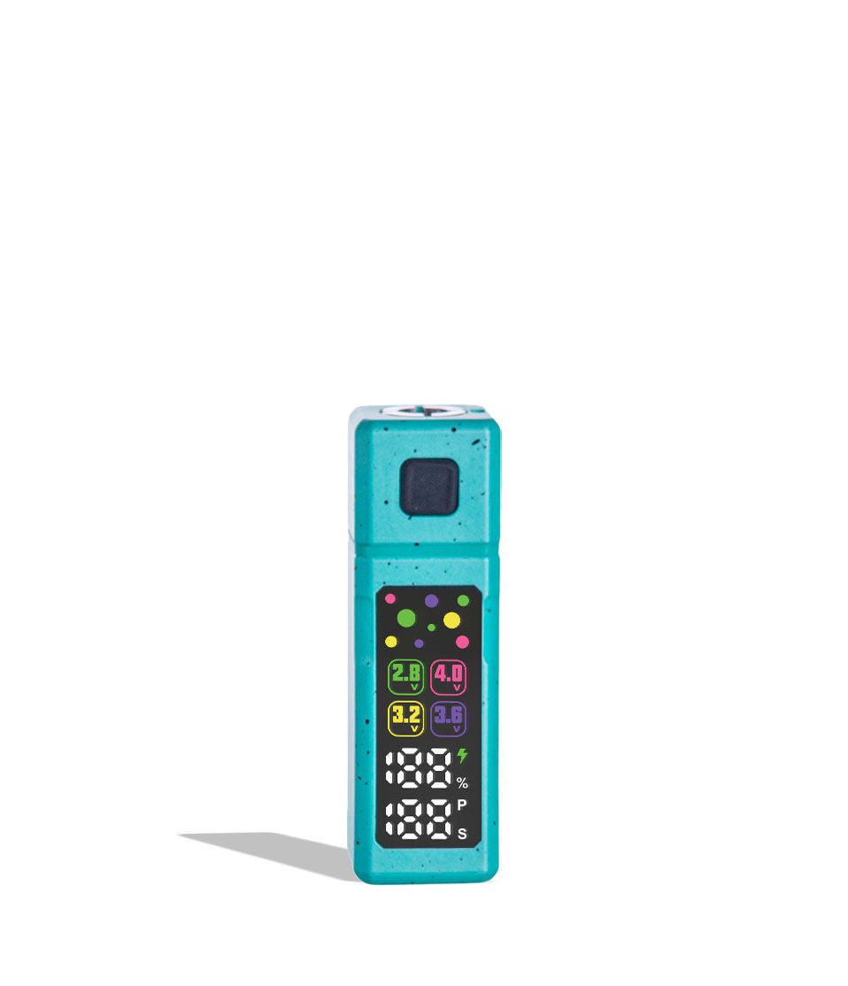 Teal Black Spatter Wulf Mods Grid 510 Variable Voltage Battery on white background