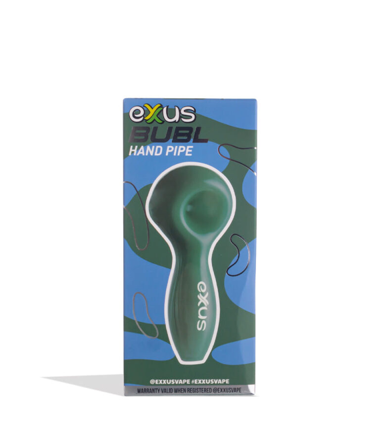 Jade Green Exxus Vape BUBL Hand Packaging Pipe Front View on White Background