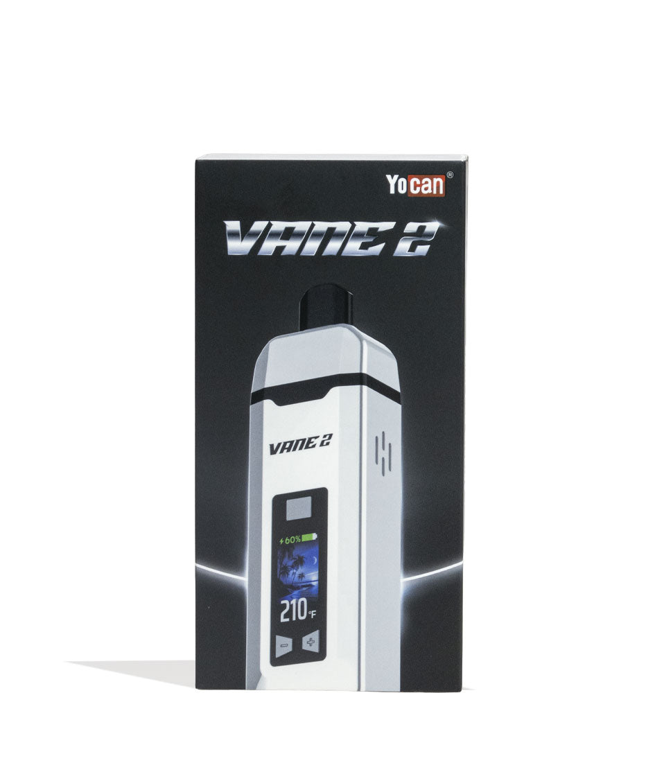 Yocan Vane 2 Portable Dry Herb Vaporizer White box front view with white background