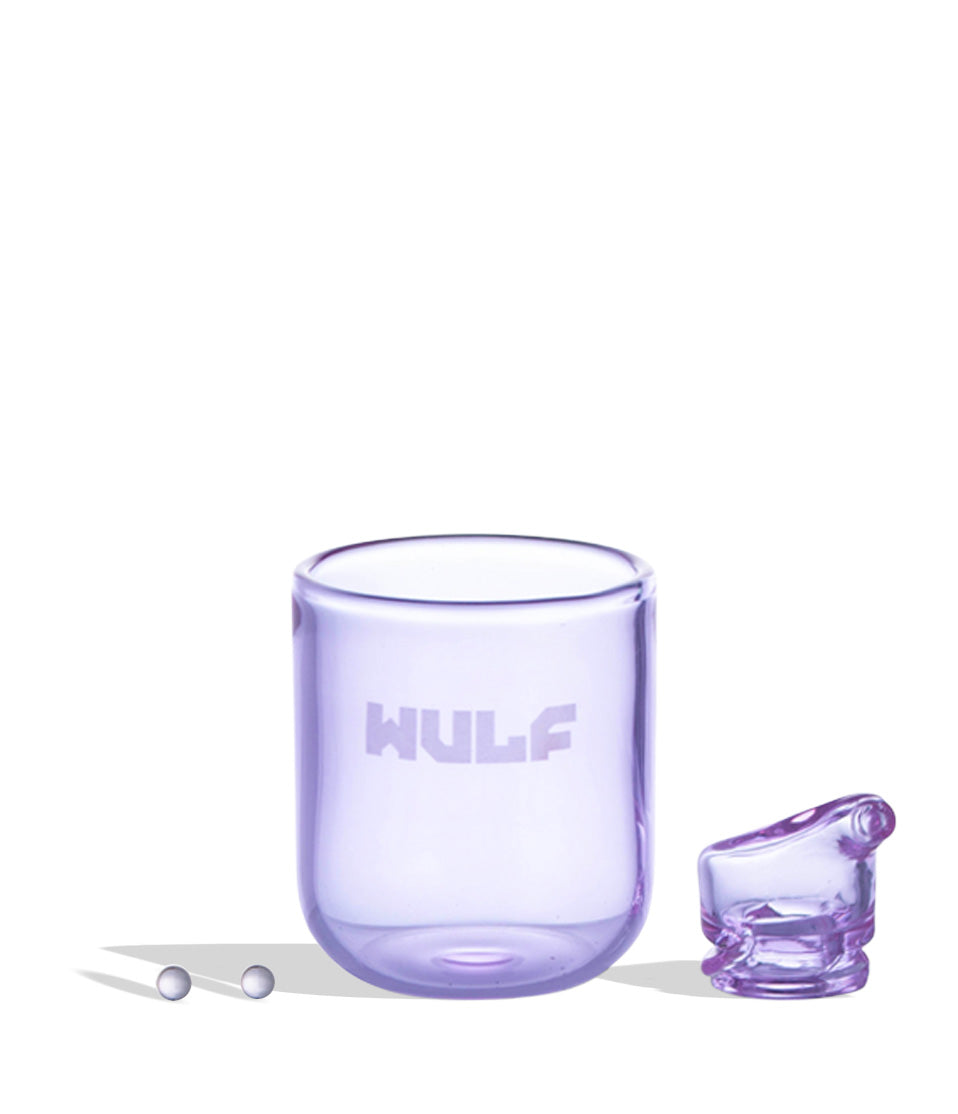 WULF Nest Puffco Proxy core attachment kit in purple, with the glass cup, carb cap and dab tools