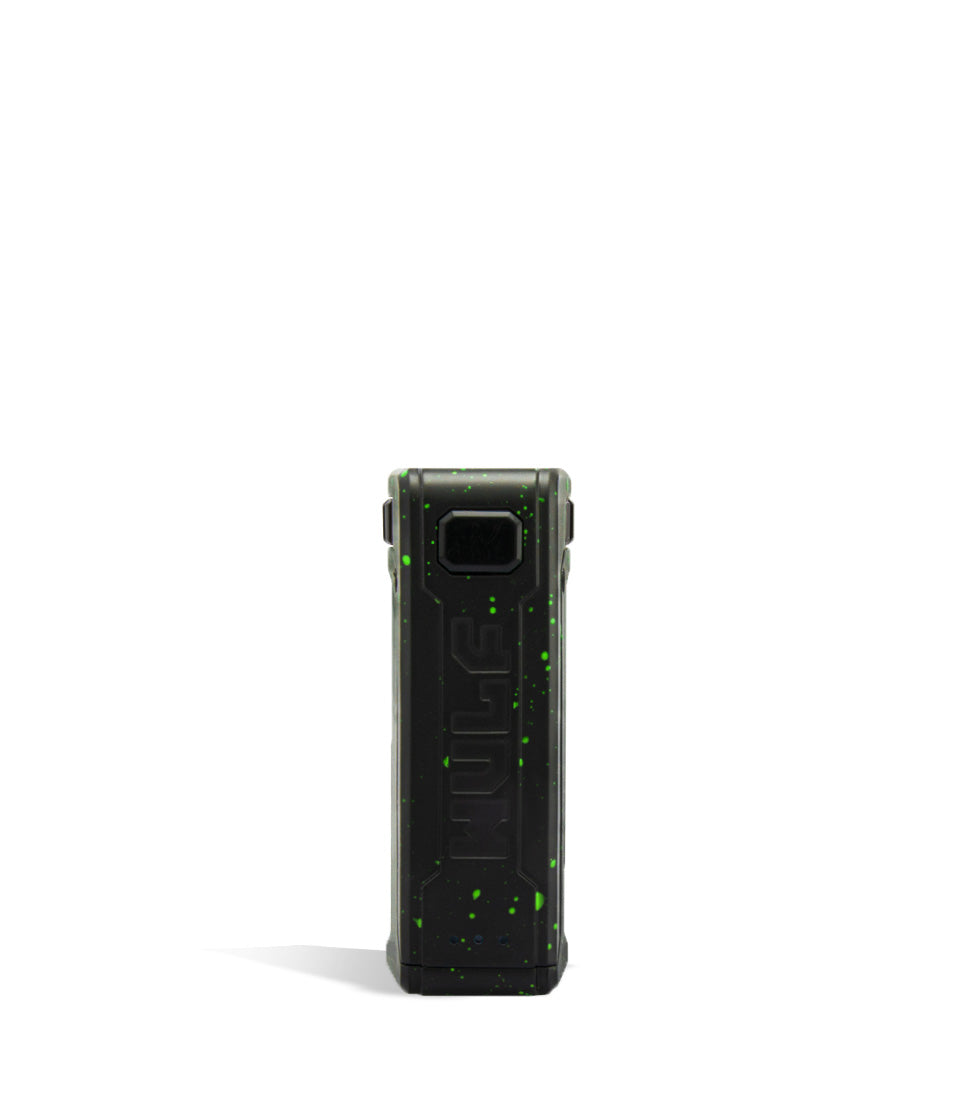 Black Green Spatter face Wulf Mods UNI S Adjustable 510 Thread Battery on white background