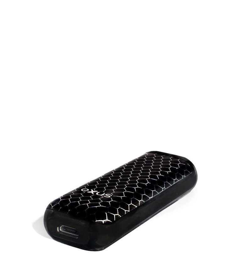 Black Cobra bottom view Exxus Vape MiNovo 510 Thread Battery on white studio background