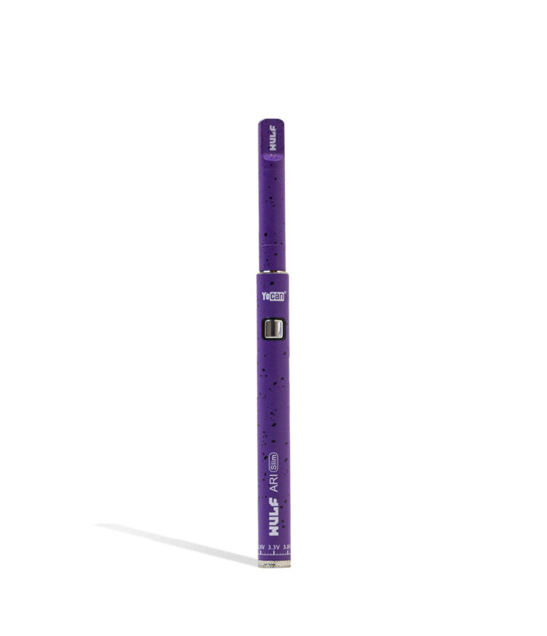 Wulf Mods ARI Slim Concentrate Kit Purple Black Spatter device on white background