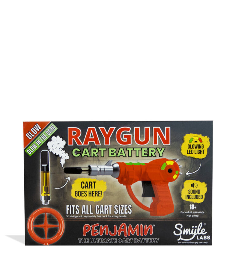 Glow in the Dark Smyle Penjamin Raygun Variable Voltage Battery packaging on white background