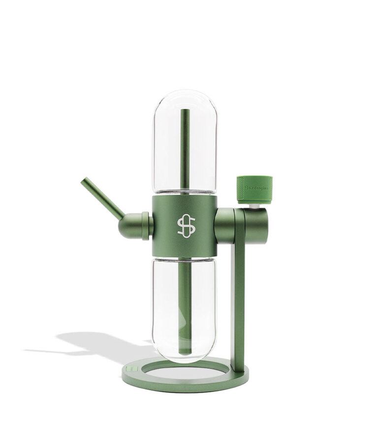 Stündenglass Gravity Infuser Olive Green front view on white background