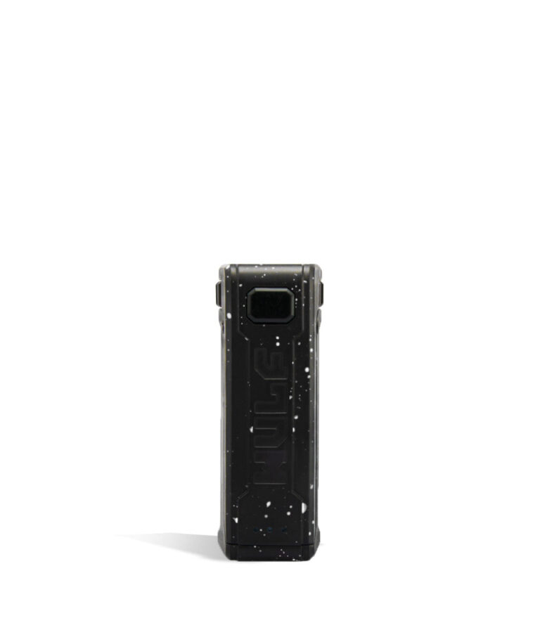 Black White Spatter face Wulf Mods UNI S Adjustable 510 Thread Battery on white background