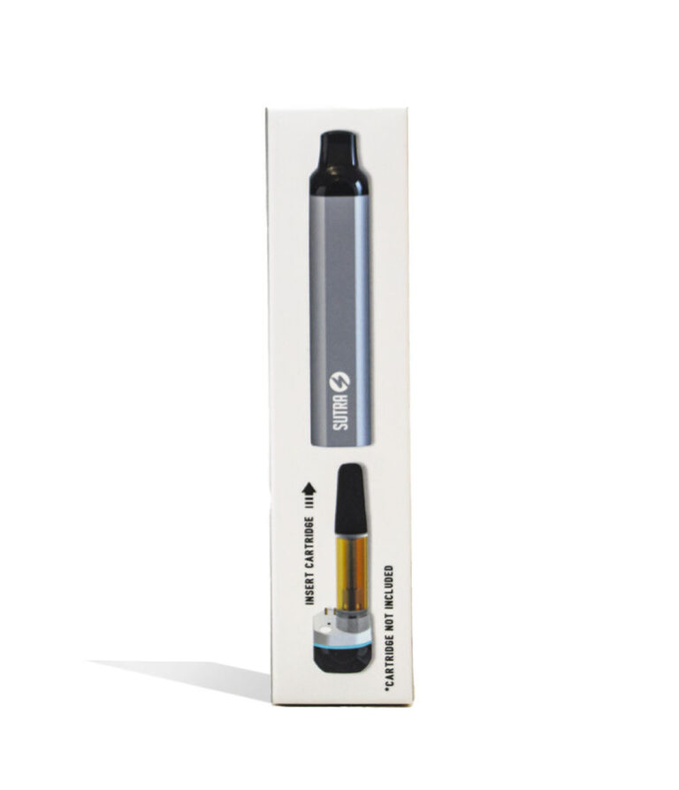 Silver Sutra Vape SILO Auto Draw 510 Thread Battery Packaging Front View on White Background