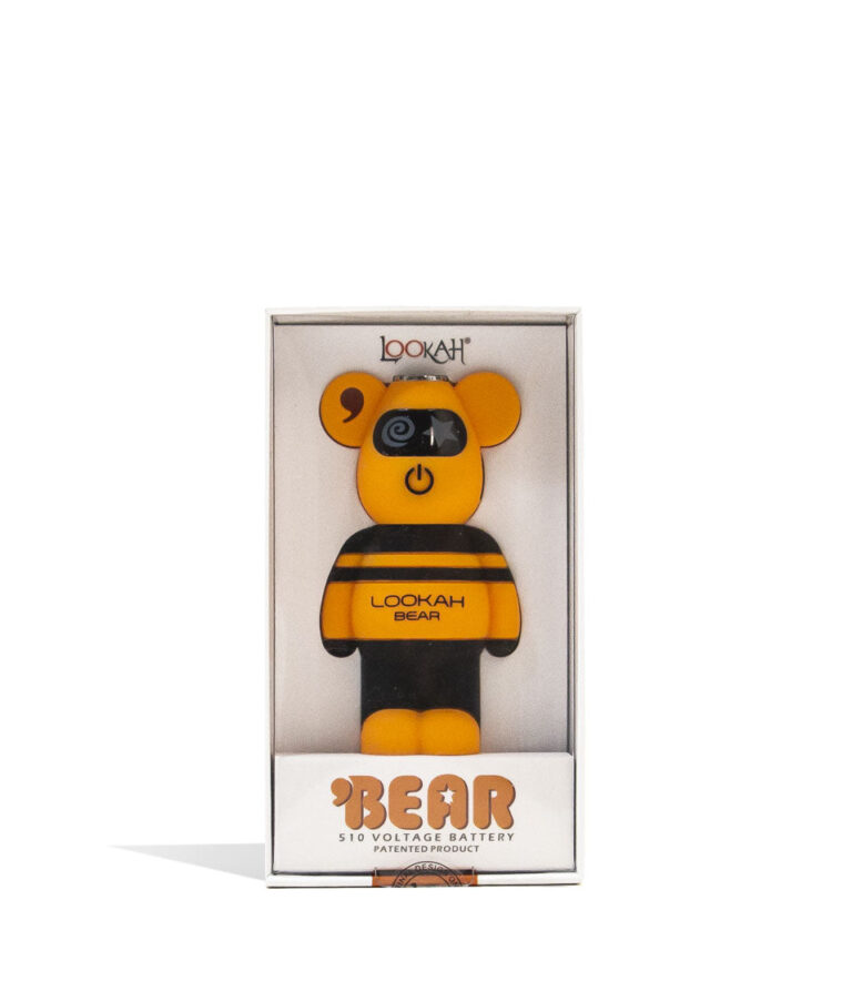 Orange Lookah Bear 510 Thread Battery Packaging Front View on White Background