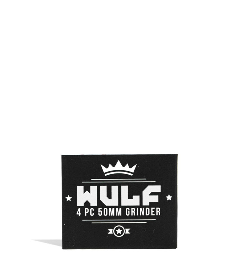 White black Spatter Wulf Mods 4pc 50mm Spatter Grindr Packaging Front View on White Background