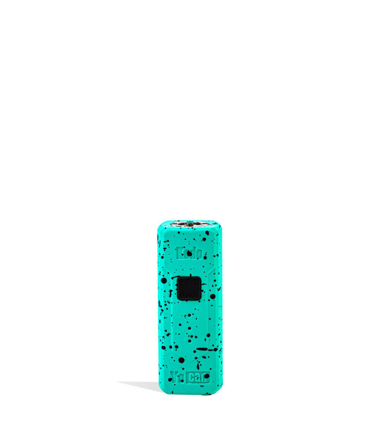 Teal Black Spatter Wulf Mods KODO 510 Thread Battery Front View on White Background