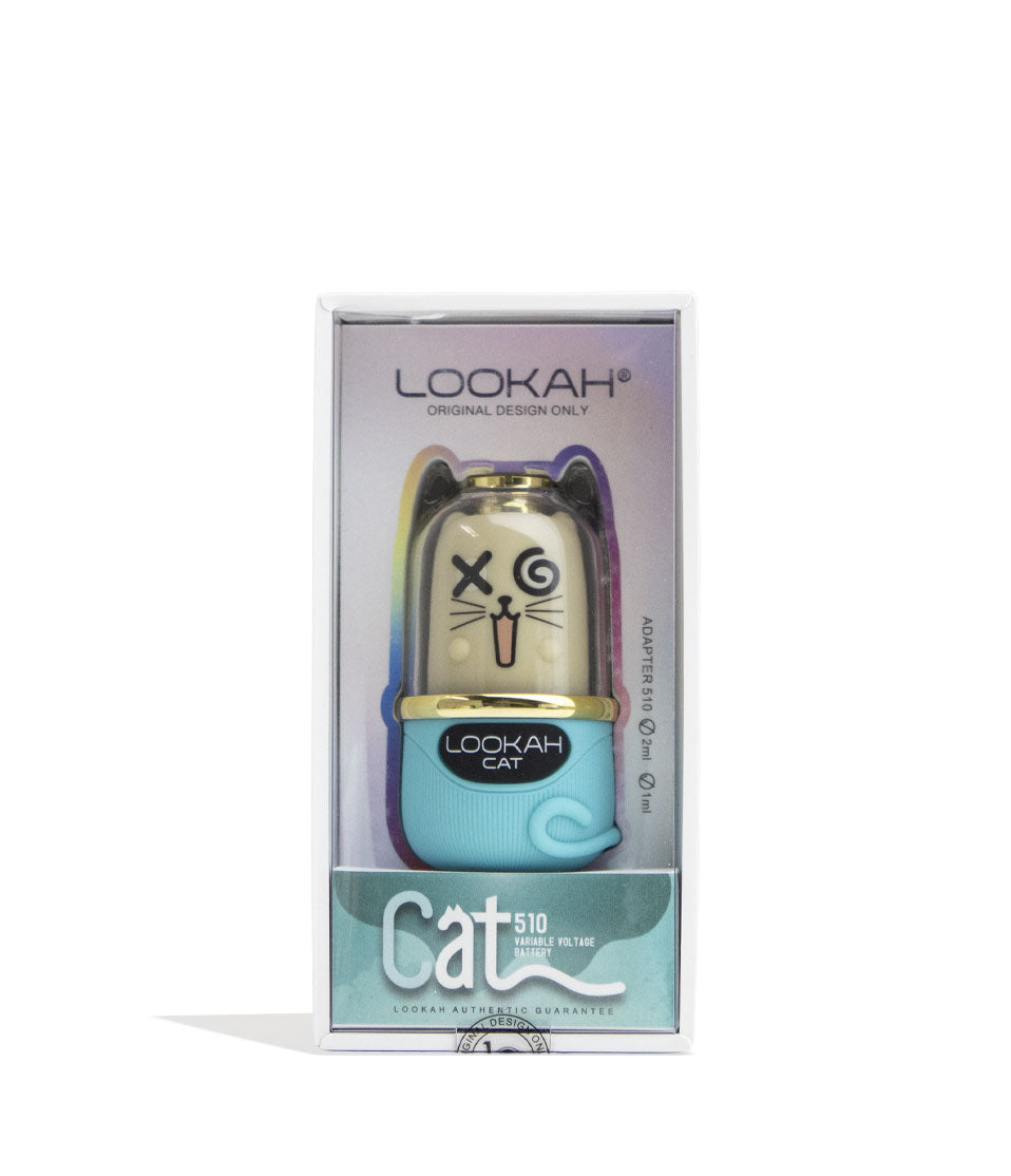 Cyan Lookah Cat 510 Variable Voltage Battery Packaging Front View on White Background