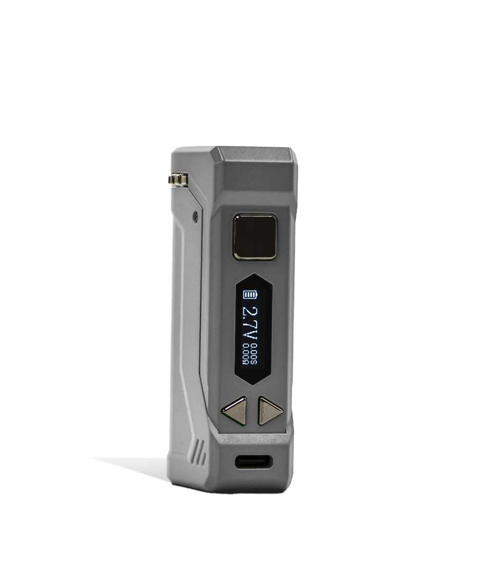 Grey side view Yocan UNI PRO 2 Adjustable 510 Thread Battery on white studio background