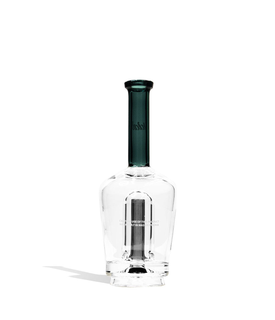 iDab Puffco Peak transparent glass attachment in teal, back view