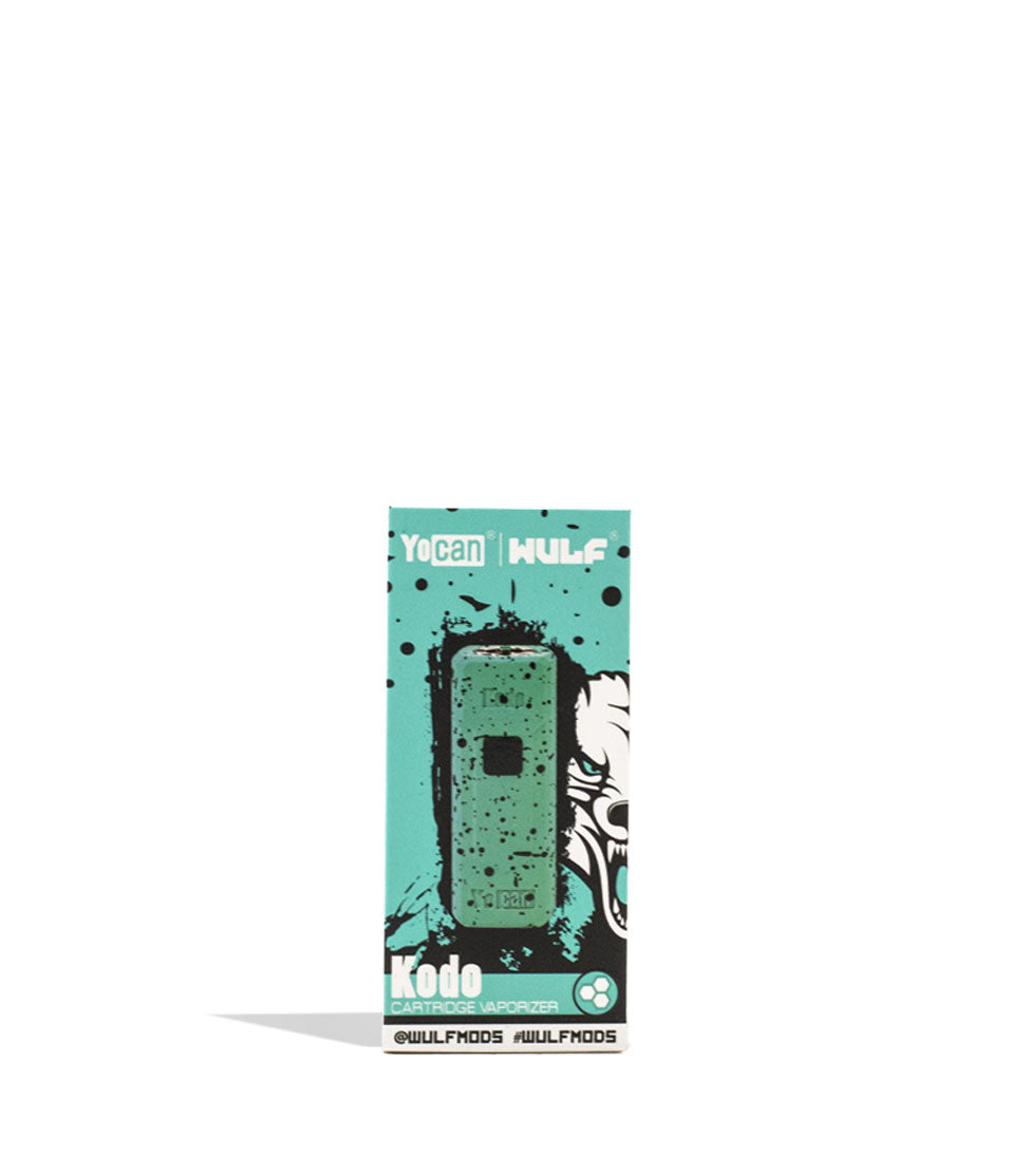 Teal Black Spatter Wulf Mods KODO 510 Thread Battery Packaging Front View on White Background