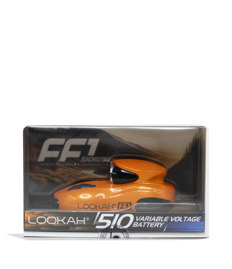 Orange  Lookah FF1 510 Variable Voltage Battery Packaging Front View on White Background