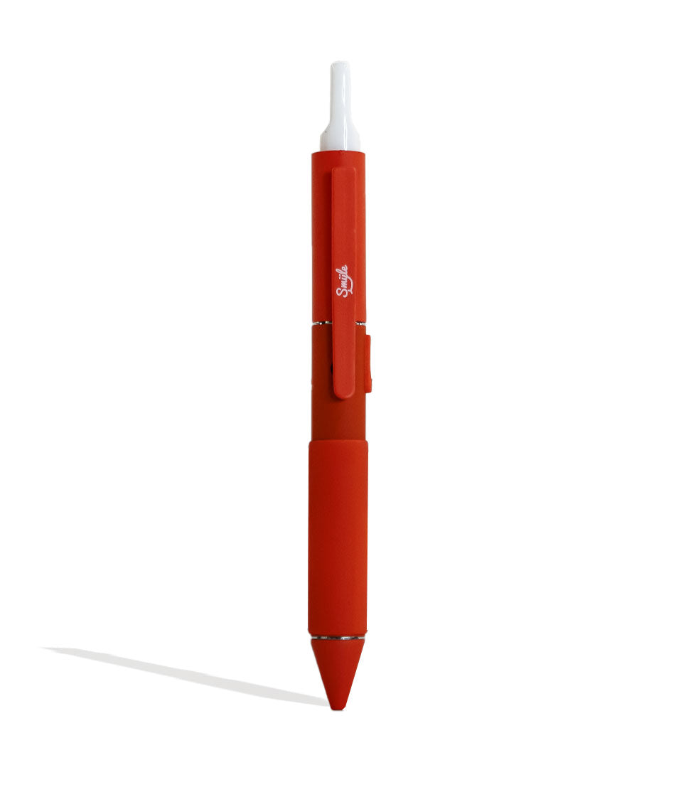 Red Smyle Penjamin Cart Pen Variable Voltage Battery Front View With Cartridge on White Background