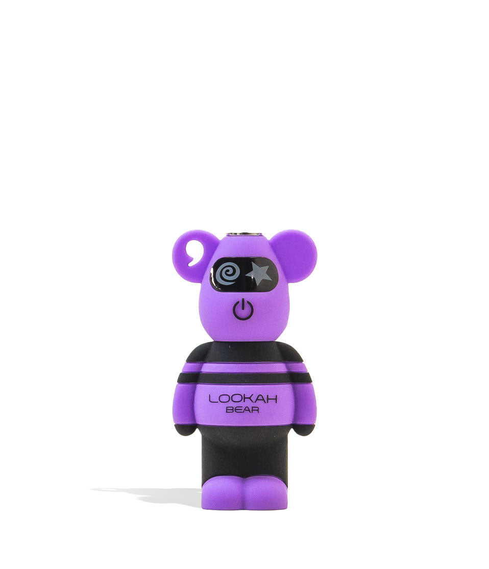 Purple Lookah Bear 510 Thread Battery Front View on White Background