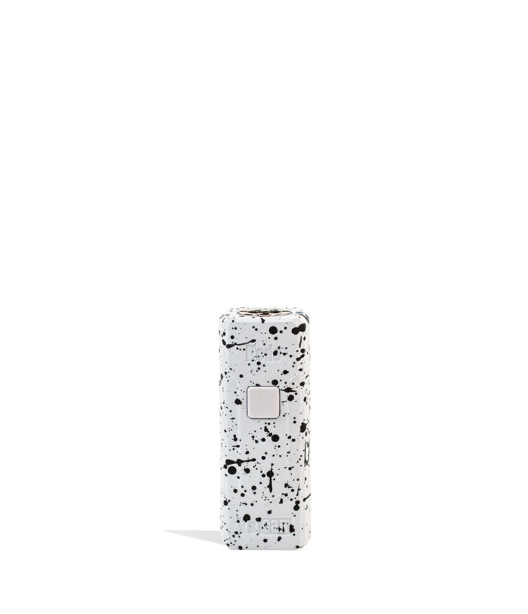 White Black Spatter Wulf Mods KODO 510 Thread Battery Front View on White Background