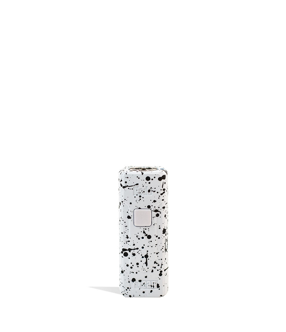White Black Spatter Wulf Mods KODO 510 Thread Battery Front View on White Background