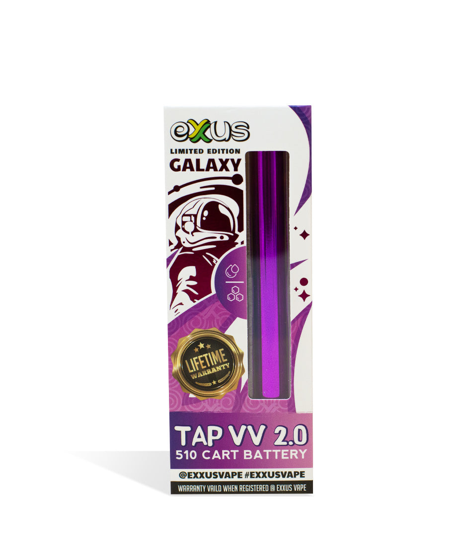 Galaxy Exxus Vape Tap VV 2.0 510 Thread Battery single pack on white background
