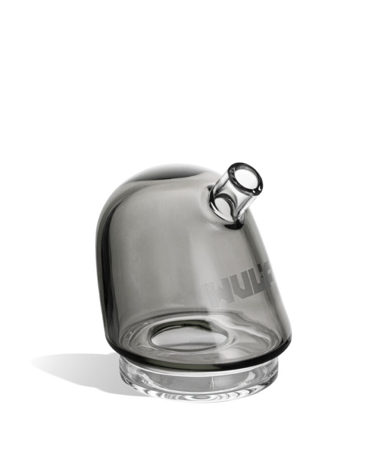 WULF Link Puffco Peak glass attachment in smoke, side view