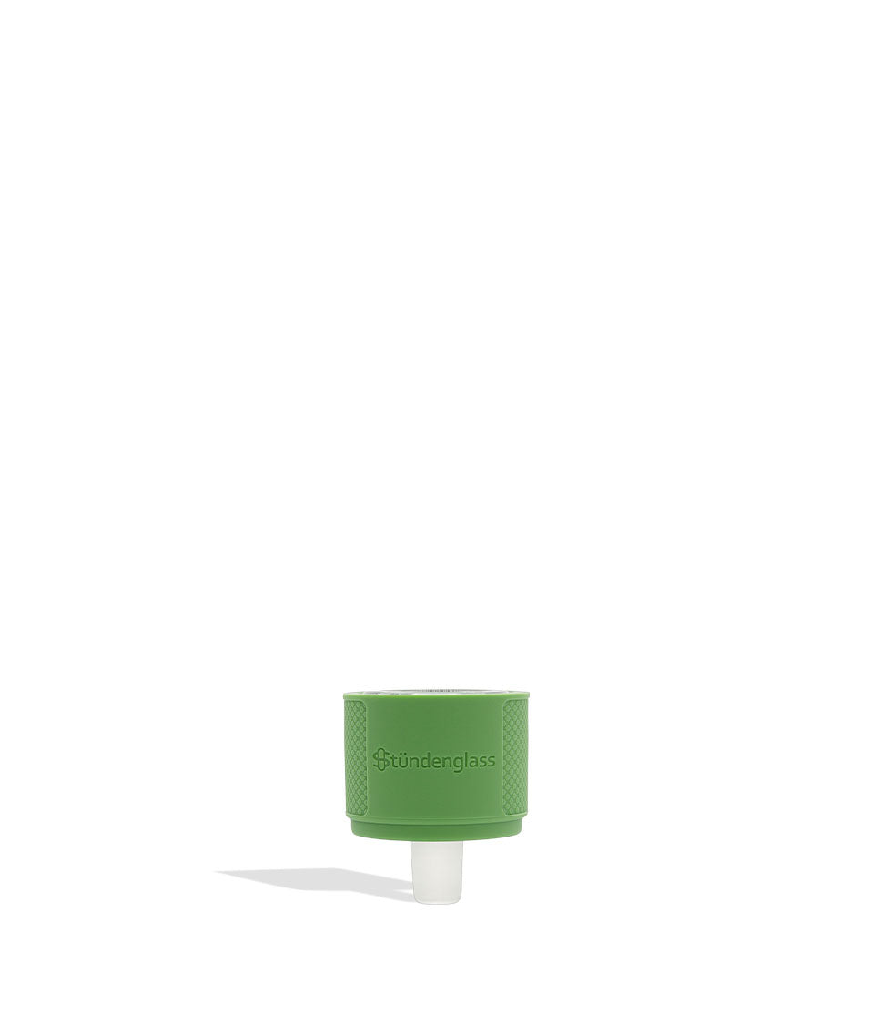 Stündenglass Gravity Infuser Olive Green dry herb bowl on white background