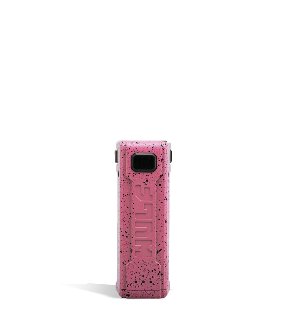 Pink Black Spatter face Wulf Mods UNI S Adjustable 510 Thread Battery on white background