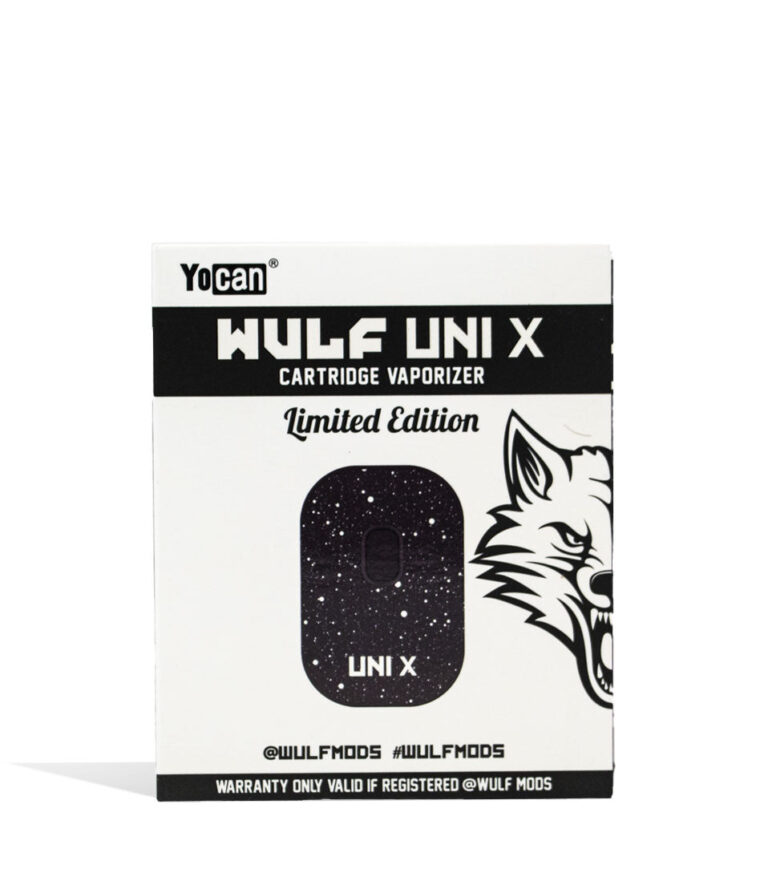 Black White Spatter Wulf Mods UNI X 510 Thread Battery Box on white background