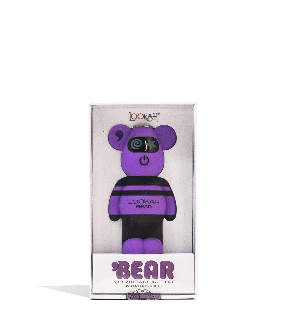 Purple Lookah Bear 510 Thread Battery Packaging Front View on White Background
