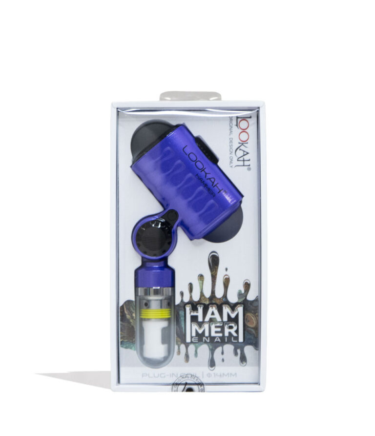 Purple Lookah Hammer Portable Enail Banger Packaging Front View on White Background