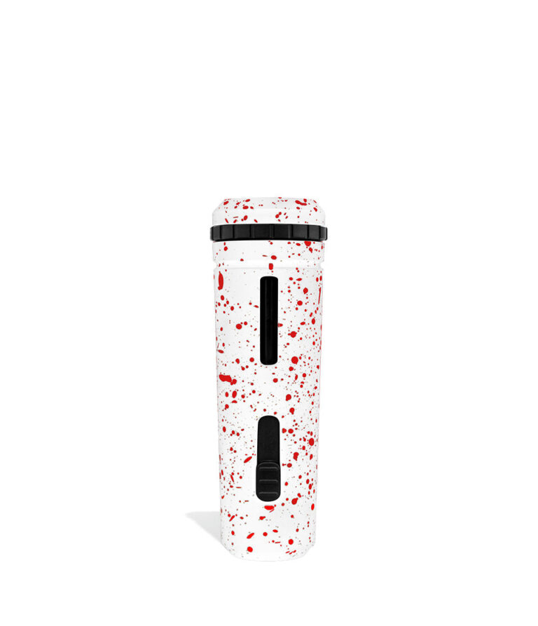 White Red Spatter back view Wulf Mods UNI Adjustable 510 Thread Battery on white studio background