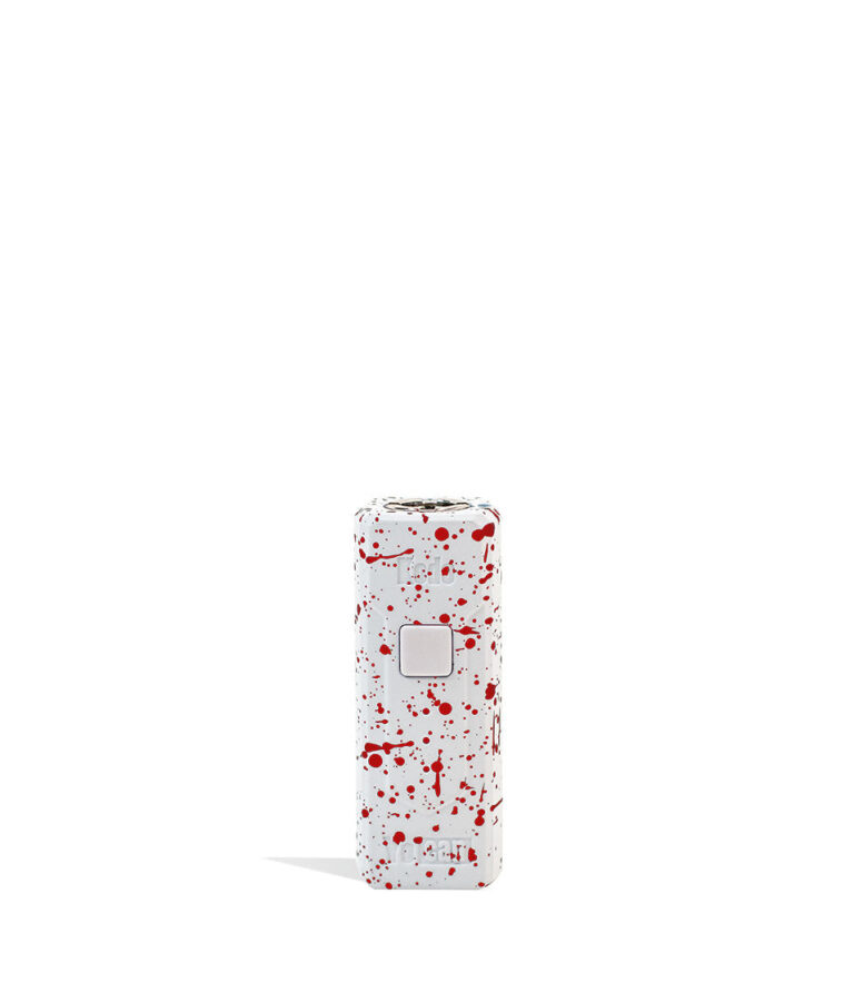 White Red Spatter Wulf Mods KODO 510 Thread Battery Front View on White Background